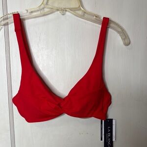 La Blanca Vibrant Red Twist Underwire Bikini Top Brand New 8